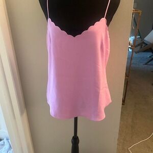 NWT J. Crew scalloped pink feminine cami layering top 8 NEW